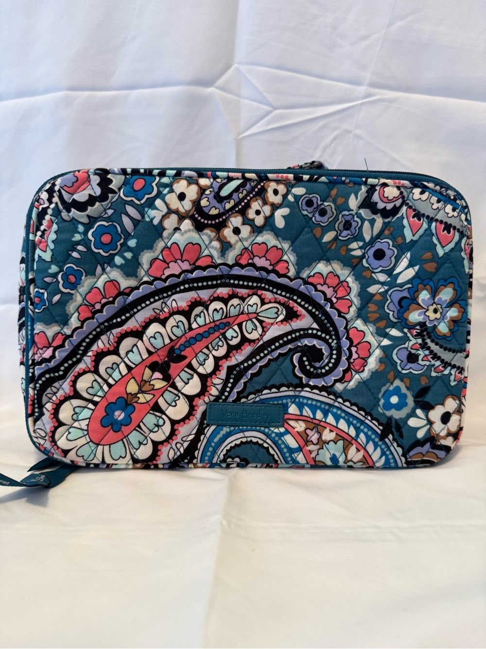 Vera Bradley Quilted Paisley Pouch - Teal, Pink, Navy, Cream